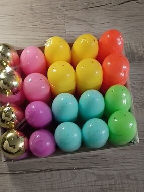 Set of Colorful Plastic Easter Eggs - Mixed Bright Colors